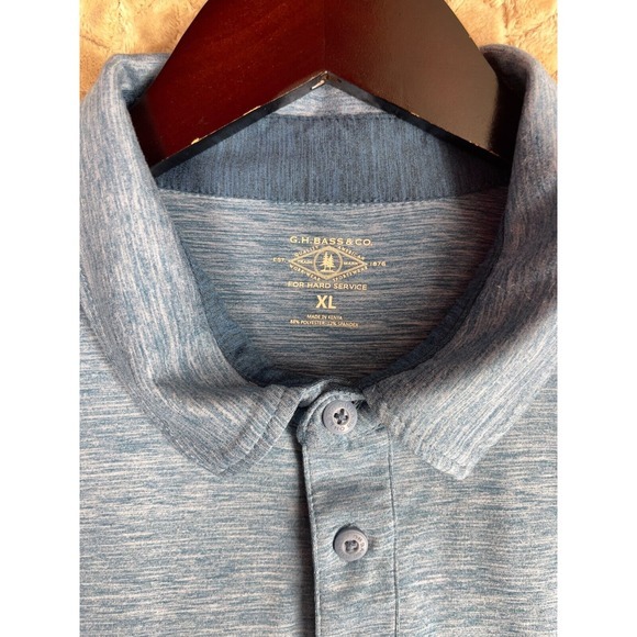G.H. Bass & Co. Mens Blue Short Sleeve ‎ Polo Performance Shirt Size XL - Picture 2 of 12